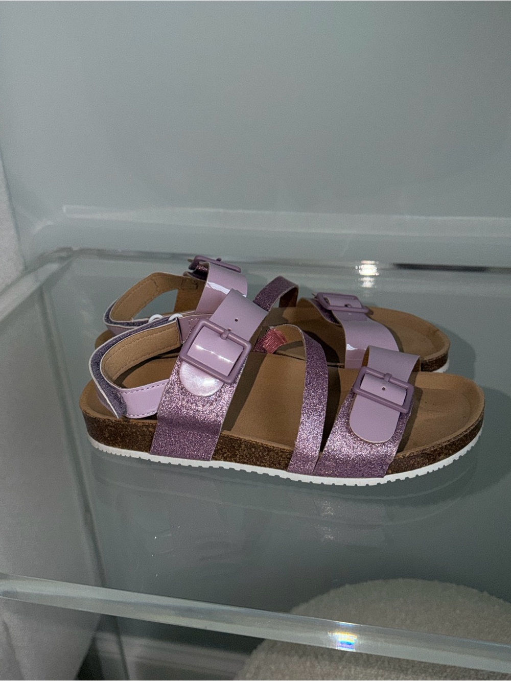 Mayoral Lilac Glitter Buckle Sandals